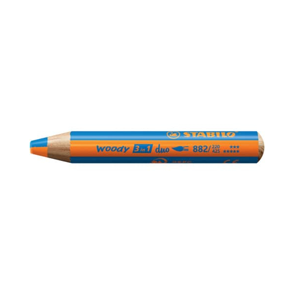 5 Stück Stabilo Aquarellstift STABILO woody 3 in 1, 882/220-425, rund. Wegen seiner dicken Form ideal für Kinderhände: der Stift ist gut zu grei